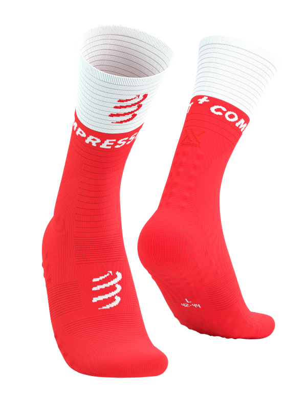 Mid Compression Socks V2.0 - Fluo Red/White