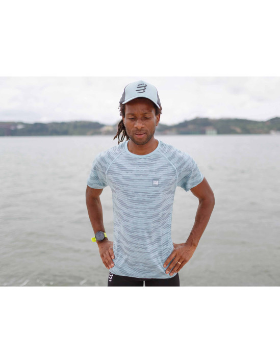 Training SS Tshirt Camo Stripe NILE BLUE