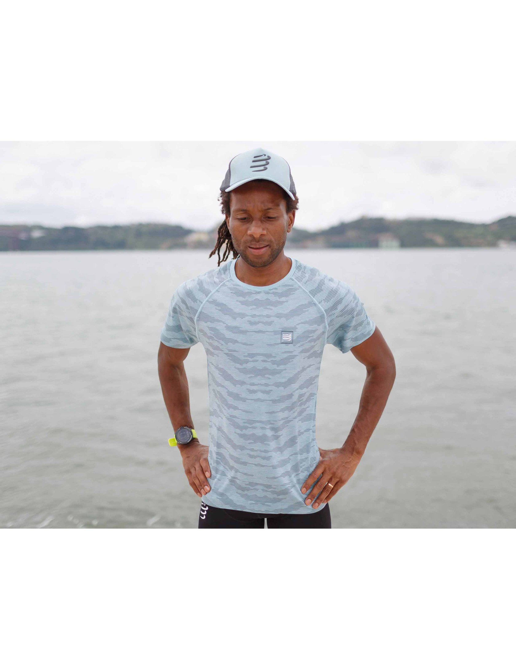 Training SS Tshirt Camo Stripe NILE BLUE