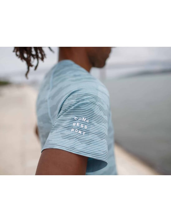 Training SS Tshirt Camo Stripe NILE BLUE