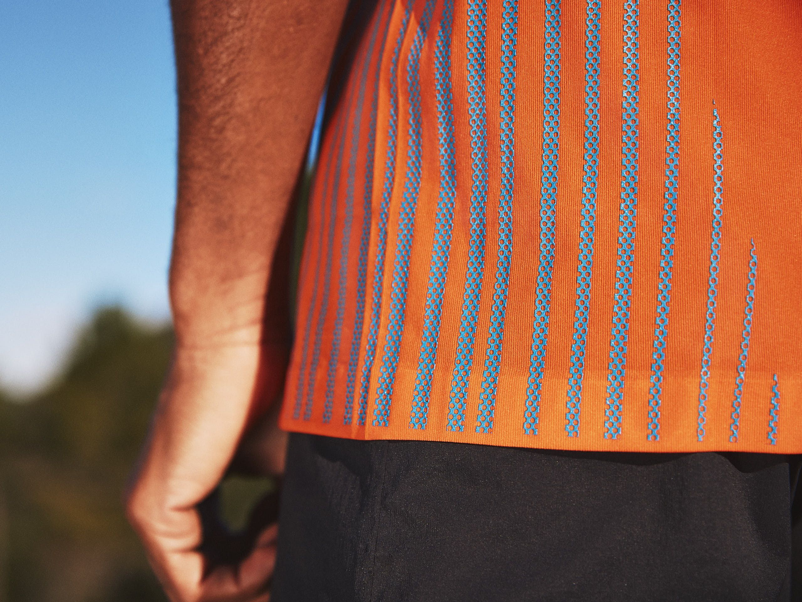 Performance SS Tshirt M - Orangeade/Fjord Blue