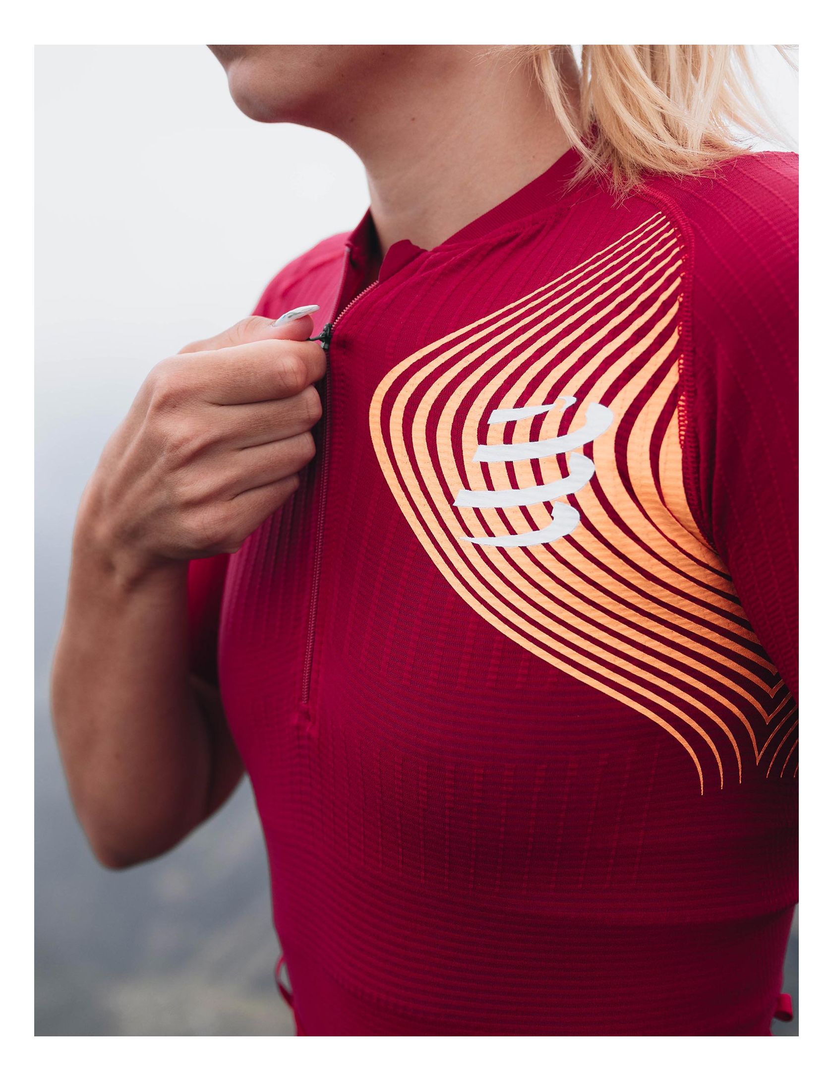 Trail Postural SS Top W PERSIAN RED/BLAZING ORANGE