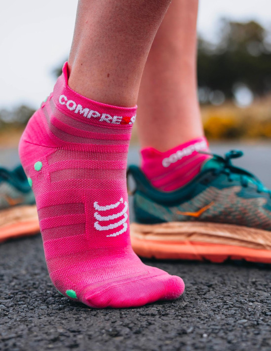 Pro Racing Socks v4.0 Ultralight Run Low HOT PINK/SUMMER GREEN