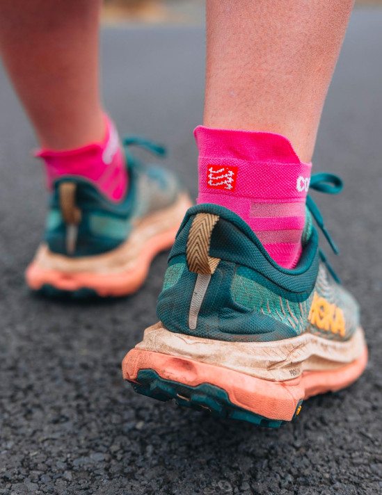 Pro Racing Socks v4.0 Ultralight Run Low HOT PINK/SUMMER GREEN
