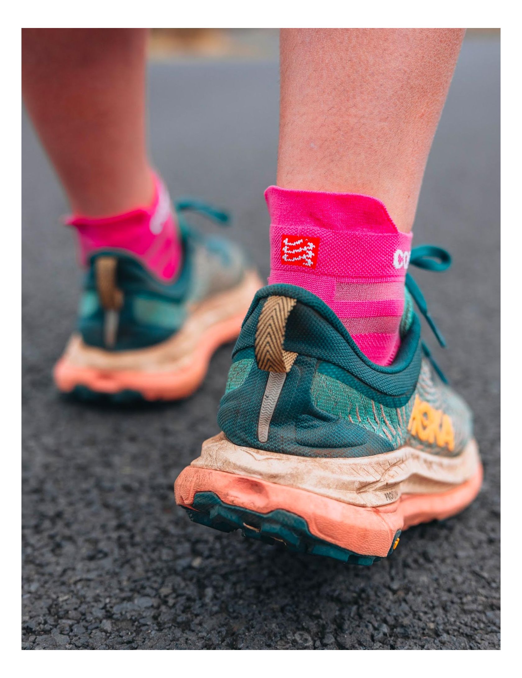 Pro Racing Socks v4.0 Ultralight Run Low HOT PINK/SUMMER GREEN