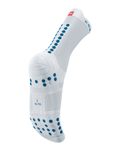 Pro Racing Socks v4.0 Run High - White/Fjord Blue