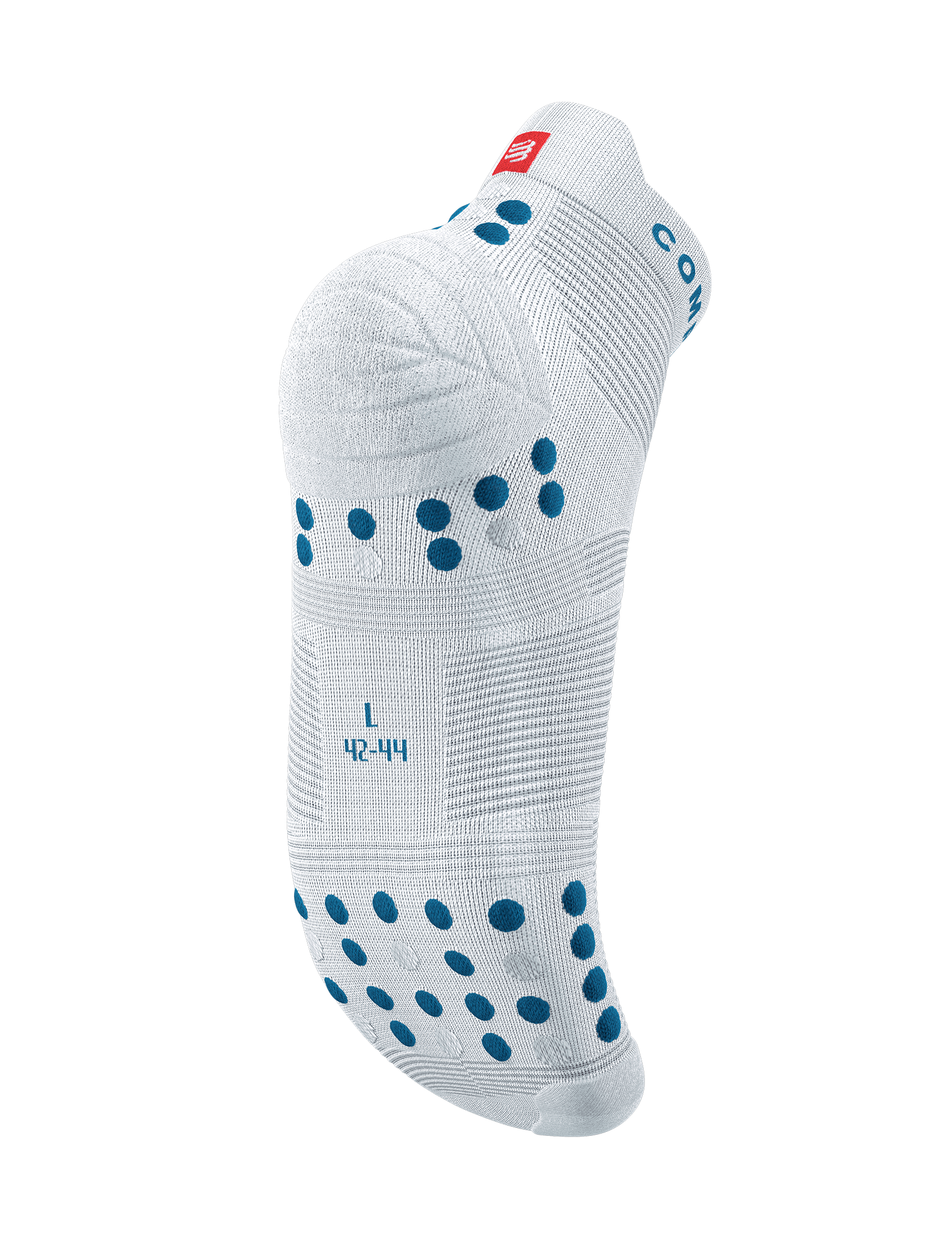 Pro Racing Socks v4.0 Run Low - White/Fjord Blue
