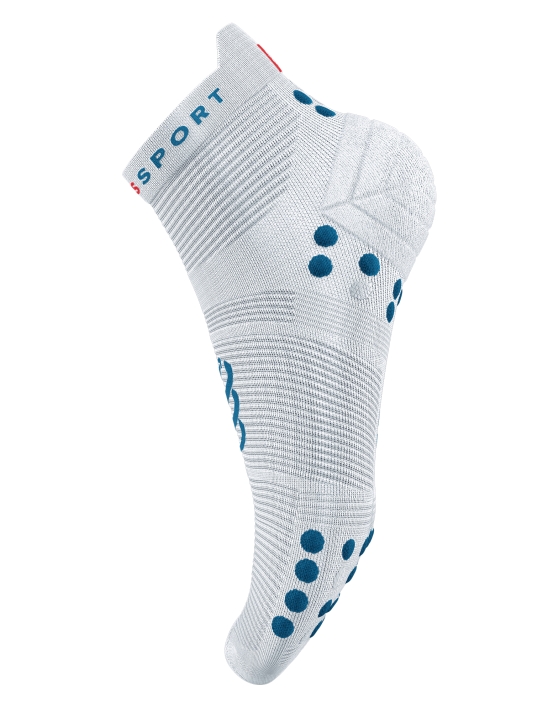 Pro Racing Socks v4.0 Run Low - White/Fjord Blue
