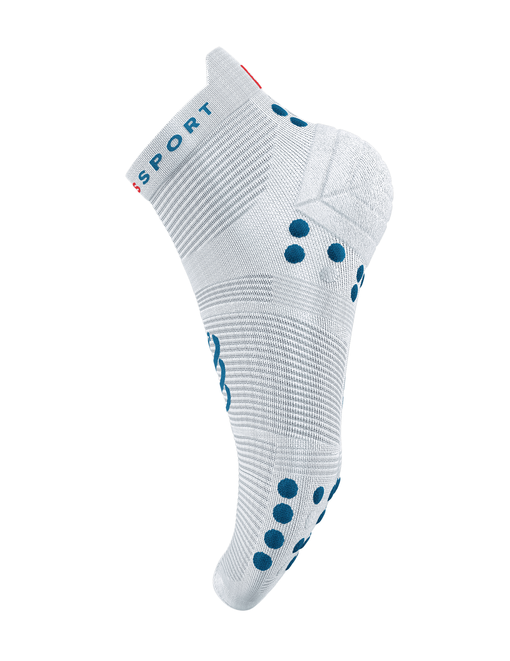 Pro Racing Socks v4.0 Run Low - White/Fjord Blue
