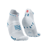 Pro Racing Socks v4.0 Run Low - White/Fjord Blue