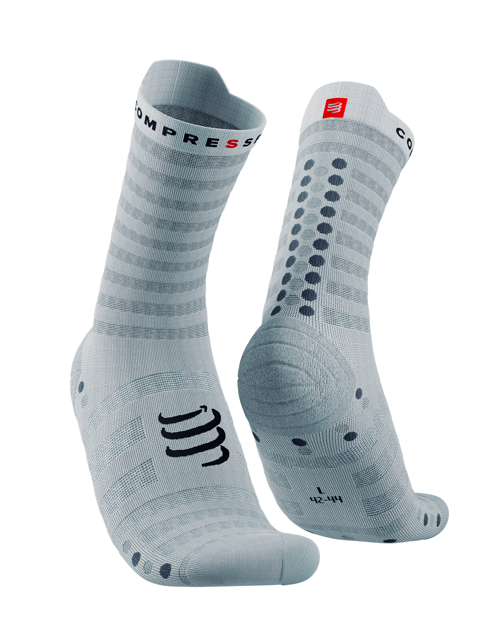 Pro Racing Socks v4.0 Ultralight Run High - White/Alloy