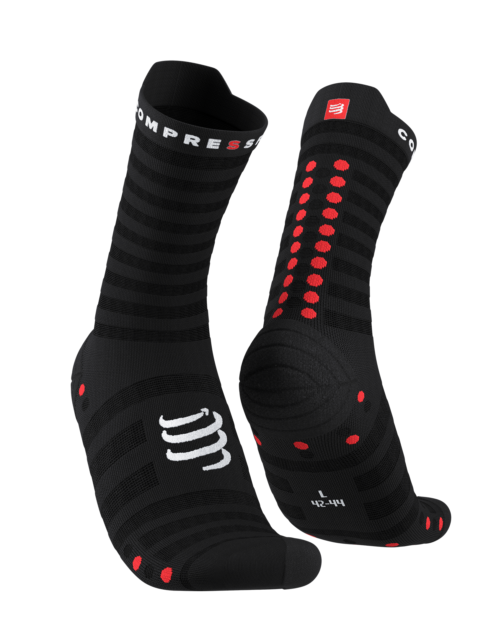 Pro Racing Socks v4.0 Ultralight Run High - Black/Red