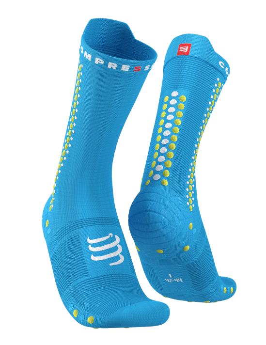 Pro Racing Socks v4.0 Bike - Fluo Blue/Primrose