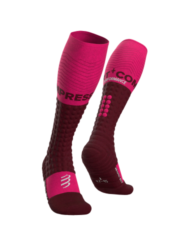 Alpine Ski Merino Full Socks - Cherry